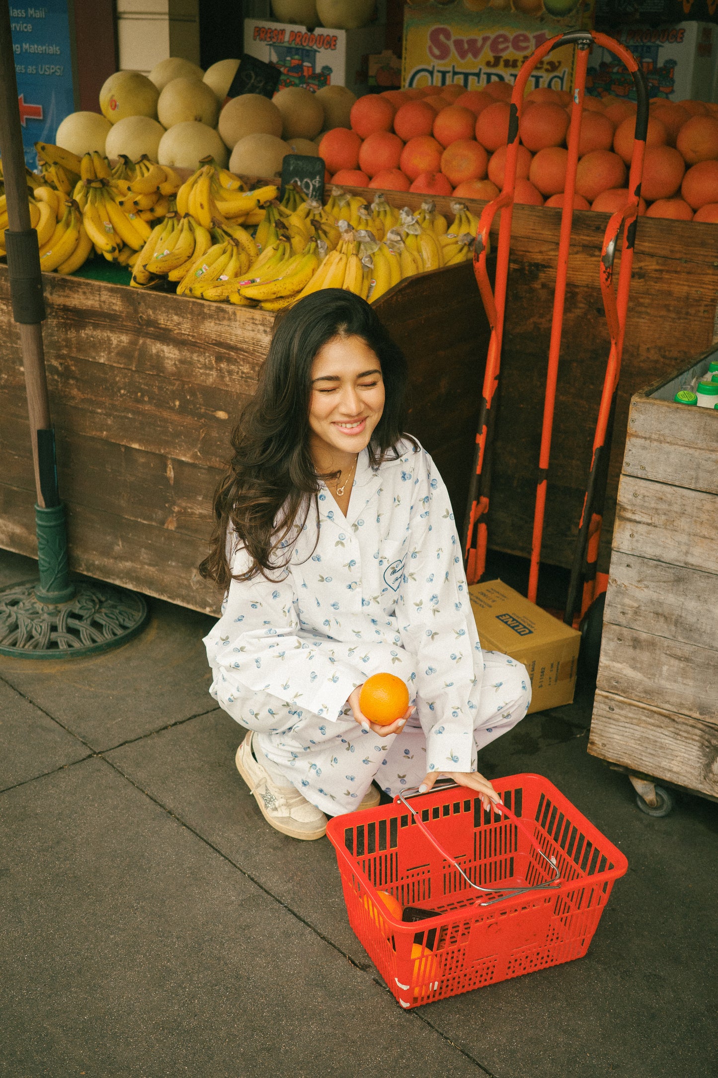 Blueberry cloud poplin set shirt + bottoms